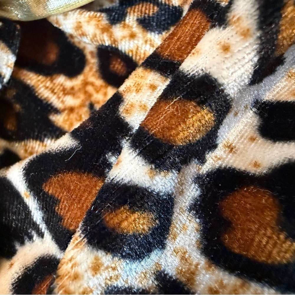 Leopard Print Velvet Bikini with Gold Bow Accent on Top & Behind! - Picture 8 of 11